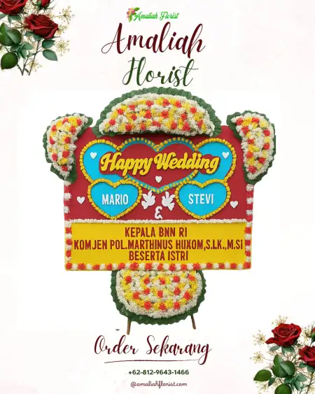 Papan Bunga Pernikahan Benawa